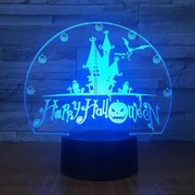 3Dmix 3DL-CLK053 – 3D LED nočná lampa - Halloween (Hodiny s budíkom)