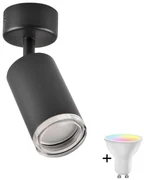 Polux LED RGBW stmievateľné kúpeľňové bodové svietidlo TURYN 1xGU10/6,5W/230V IP44 čierne LEDSA1913