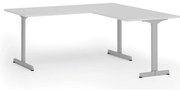 Kancelársky stôl PRIMO BETA L, 180x180 cm, sivá podnož, biela
