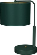Stolná lampa Verde, 1x zelené textilné tienidlo, gr