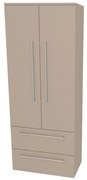 Mereo Bino, kúpeľňová skrinka vysoká 163 cm, dvojitá, Multidecor, Šedý kameň, MER-CN699SEKA