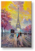 Maľovaný obraz na stenu PRECHÁDZKA V PARÍŽI 60x90 cm