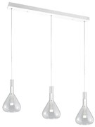 Biele LED závesné svietidlo so skleneným tienidlom Cipera – CINQUE