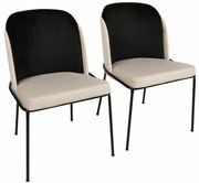 Súprava jedálenských stoličiek Dore Black and Cream, 2 ks, 2 ks