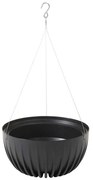 Závesný kvetináč STRIPPED ECO 24 cm čierny