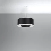 Závesné svietidlo Saturno, 1x čierne textilné tienidlo, (biely plast), (fi 50 cm)