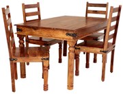 furniture-nabytek.cz - Kuchynská súprava stôl a stoličky pre 4 osoby z indického masívneho palisandru