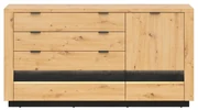 Komoda BRW Ostia KOM1D4S (dub artisan + dub čierny) (s LED osvetlením). Akcia -35%. Vlastná spoľahlivá doprava až k Vám domov. 1025968