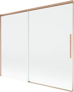 Mexen Rox, 2-krídlová posuvná vaňová zástena 190 x 150 cm, 8mm číre sklo, medený matný profil, 8C9-190-001-65-00