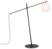 Dizajnová vonkajšia stojaca lampa čierna s bielym tienidlom IP44 - Robbert
