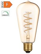 Diolamp LED Spiral Filament žiarovka Amber ST64 4W/230V/E27/1800K/270Lm/360°/Dim
