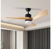 ZEVENTI - LED stropný ventilátor NATURITO LED/18W/230V Wi-Fi Tuya čierny/dub + D ZV0036