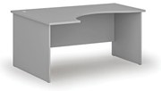 Ergonomický kancelársky písací stôl PRIMO GRAY, 160x120 cm, ľavý, sivá
