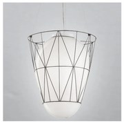 SIRU - Luster na lanku SEGNI 1xE27/60W/230V čierna/biela benátske sklo