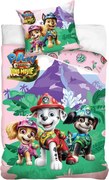 Bavlnené posteľné obliečky Labková patrola – Paw Patrol - Pod Dinosaurou skalou - 100% bavlna Renforcé - 70x90 cm + 140x200 cm