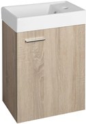 Aqualine Aqualine, ZOJA skrinka s keramickým umývadlom 40x22 cm, dub platina, 51049DP-02