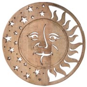 InDecor Nástenná dekorácia z mangového dreva Slnko a mesiac, 50 x 2,5 cm