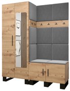 Predsieňová zostava Amanda 14 (dub artisan + tmavosivá). Vlastná spoľahlivá doprava až k Vám domov. 1085977