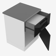 Kuchynská skrinka Belini Premium Full Version spodná so zásuvkami 60 cm čierny lesk s pracovnou doskou