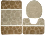 Sada kúpeľňových koberčekov SIENA béžová, bodky / pruhy