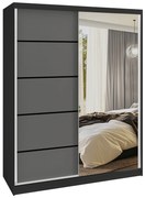 Šatníková skriňa SERENITY 133 cm šedý mat MBP SERENITY SZP6/0/B/SR/0/HIAL