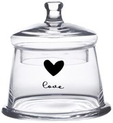 Sklenená dóza so srdiečkom Love Birds - Ø12*13 cm