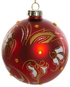 SKLENENÁ VIANOČNÁ BANKA NA STROMČEK SADA 4 KS (FI) 8 CM VZOROVANÁ