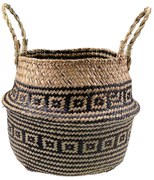 Tutumi Tutumi, prírodný kôš Boho 32x32x28 cm 322177, hnedá-čierna, HOM-06662