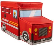 Kruzzel 22489 Box na hračky hasičské auto 53 x 26 x 31,5 cm