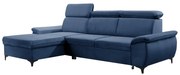 Rozkladacia sedacia súprava, modrá, ľavá, MARELIA ROH L
