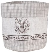 Béžový textilný košík na pečivo s jeleňom Gentle Wilderness -  Ø 15x16 cm