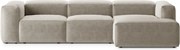 Béžová rohová pohovka (pravý roh/s leňoškou) Bergamo – Cosmopolitan Design