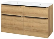 Mereo Mereo, Mailo, kúpeľňová skrinka s keramickým umývadlom 121 cm, čierne madlo, MER-CN523B