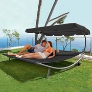 Relaxačné ležadlo pro 2 osoby Craftfield BAHAMA - ČIERNÁ