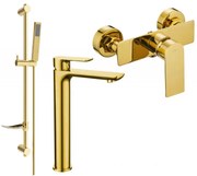 Mexen Alfa DF02 sprchová súprava, zlatá - 745714DF02-50