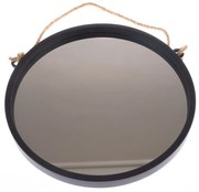 Plastové závesné zrkadlo Embellir čierna, pr. 48 cm, pr. 48 cm