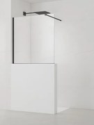 Sprchová zástěna SAT Walk-in 100x100 cm na nižšiu priečku čierna SATBWIS100PRC