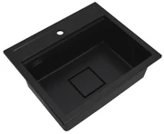 Gamma Quadro 5850, 1-komorový granitový drez 580x495x220 mm, čierna, GMA-ZLE000229