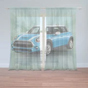 Sablio Záclony Mini sedan Zelené pozadie: 2ks 150x250cm