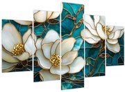 Obraz - Vitráž s magnóliou (150x105 cm)