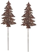 Kovová dekorácia Strom zápich, medená, 2 ks, 15 x 1 x 50 cm