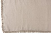 Béžový ľanový pléd so strapcami Franje - 150 * 200 cm