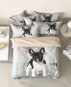 3 dielne obliečky Polycotton French Bulldog 200x140cm+90x70cm TiaHome