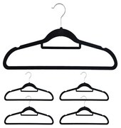 Velúrový vešiak Maxi súprava 5 kusov - čierny