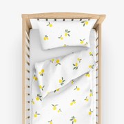 Goldea detské bavlnené obliečky do postieľky - citróny 90 x 120 a 40 x 60 cm