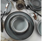 16-dielna jedálenská súprava, sivá/porcelán
