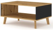 Konferenčný stolík Luxina 90 (dub artisan + matná čierna). Akcia -21%. Vlastná spoľahlivá doprava až k Vám domov. 1124846