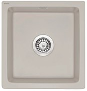 Deante Sabor, keramický drez 475x450x215 mm B/O + priestorovo úsporný sifón, 1-komorový, béžová matná, ZCB_C103