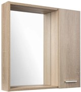 Aqualine Aqualine, ZOJA/KERAMIA FRESH STRIP galérka s LED osvetlením, 60x60x14cm, pravá, dub platin, 45028S