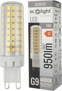 ECOLIGHT G9 LED žiarovka 10W 4000K 950lm - neutrálná biela